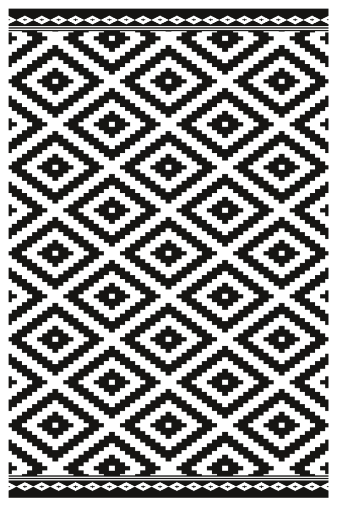 Gulvteppe Retro 180 x 270 cm svart/hvitt