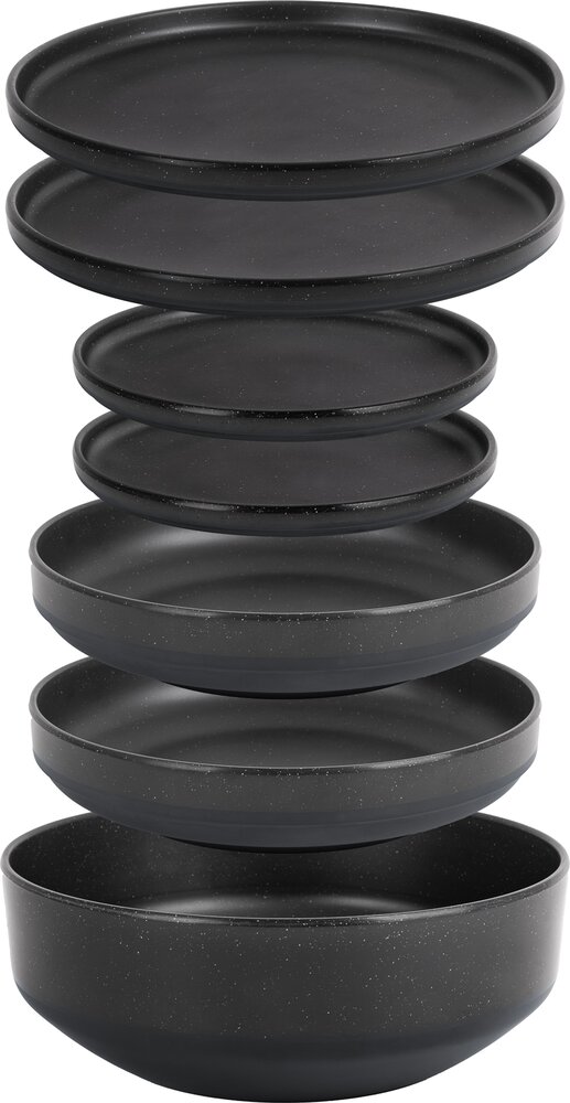 Servise Odette Dobbel Melamin 7 deler svart