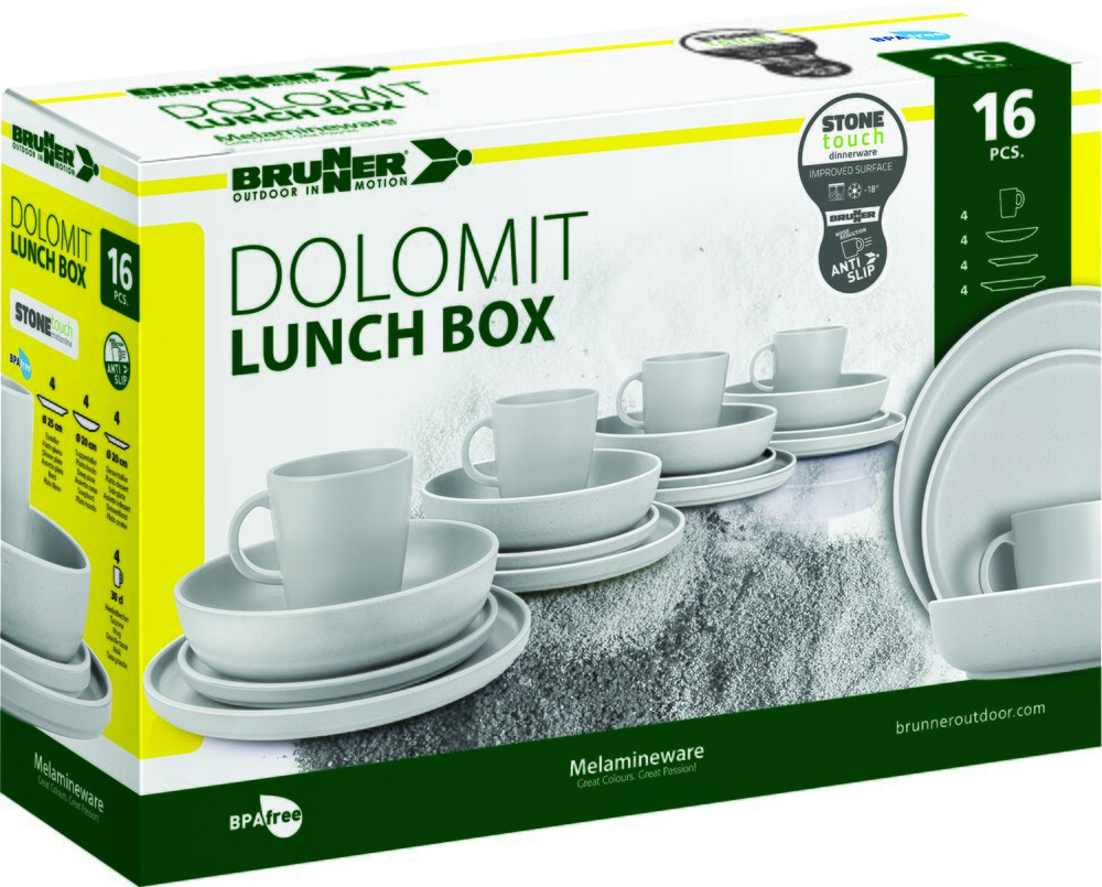 Servise Lunch Box Dolomit Melamine 16 deler hvit
