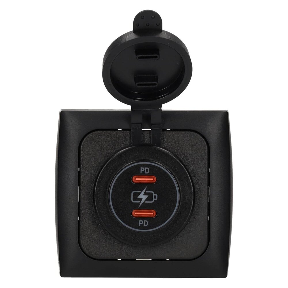 USB-C kontakt 12 V svart