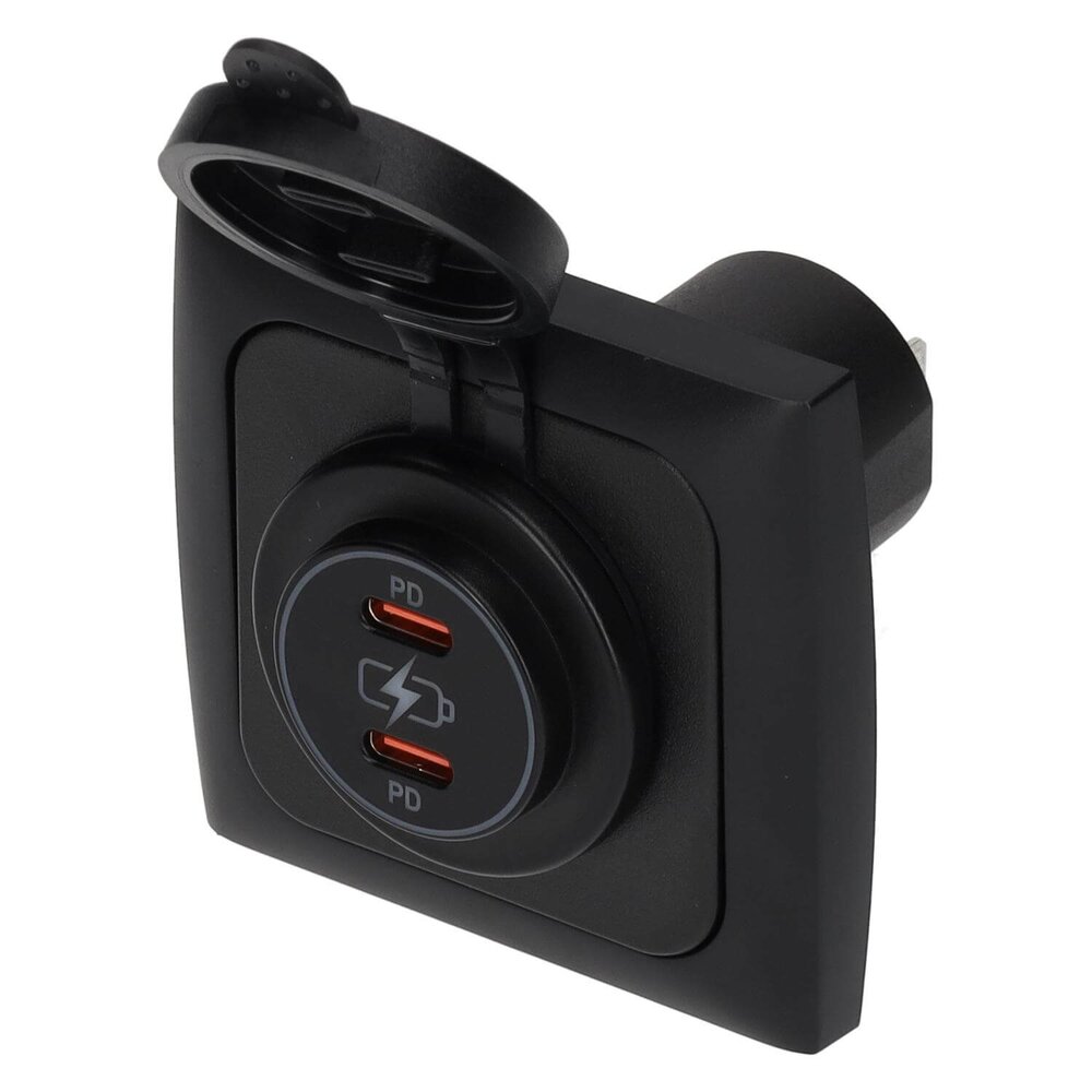 USB-C kontakt 12 V svart