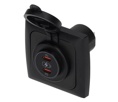 USB-C kontakt 12 V svart