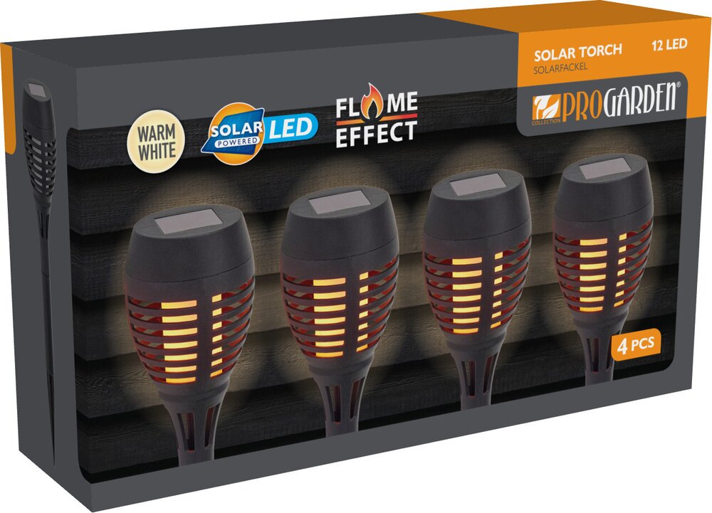 Solcellefakkel 4 stk 