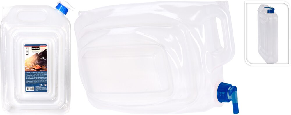 Vannkanne sammenleggbar m/kran 13 l