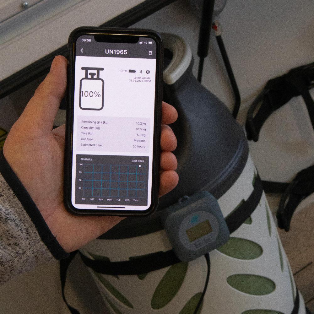 Nivåmåler Gassflaske Display og Bluetooth