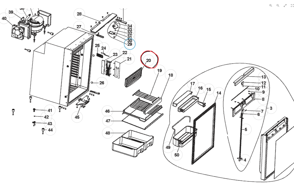 Fryserdør kjøleskap CRX 110