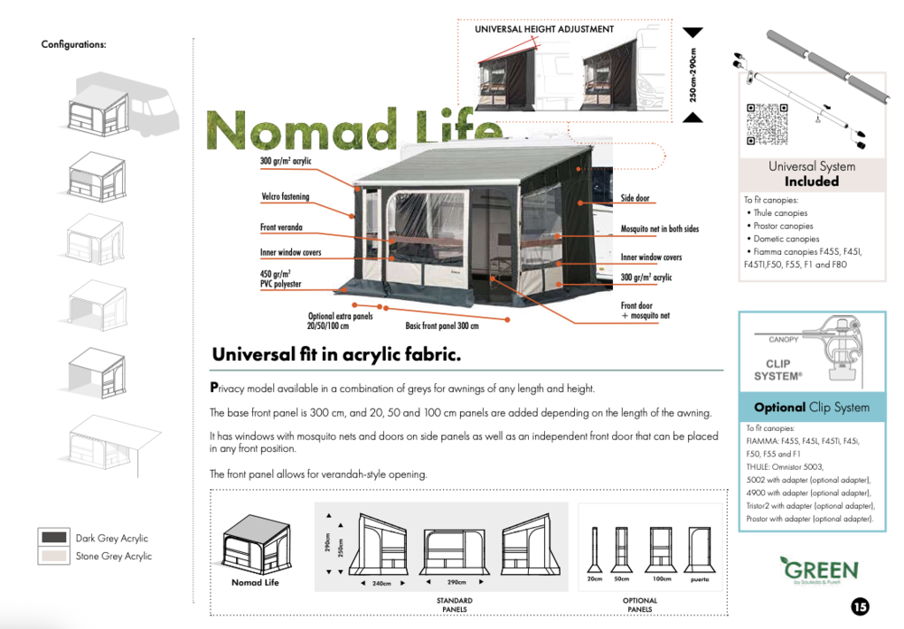 Markisetelt Nomad Life 300 Universalfeste