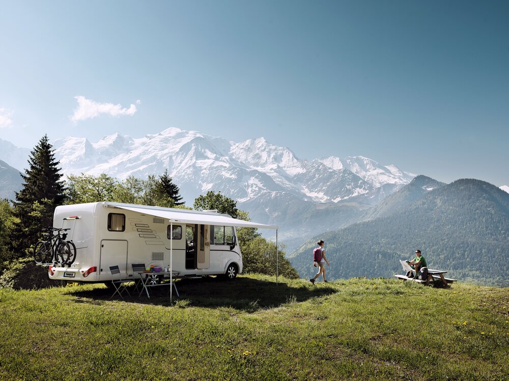 Omnistor 8000 Markise Anodised kassett 350 Blue Sky