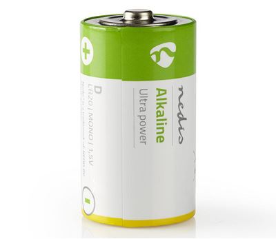 Alkaliske batterier D 2 stk