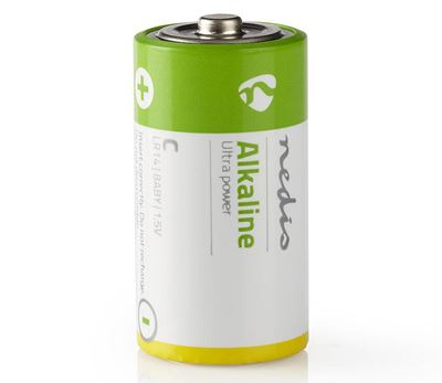 Alkaliske batterier C 2 stk