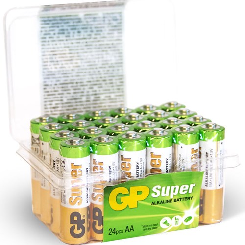 Husholdningsbatteri GP Super Alkaline AA 24 stk