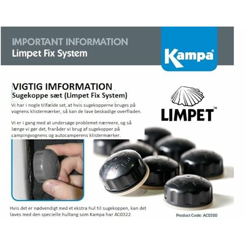 Limpet Fix System Sugekoppfeste 8 stk