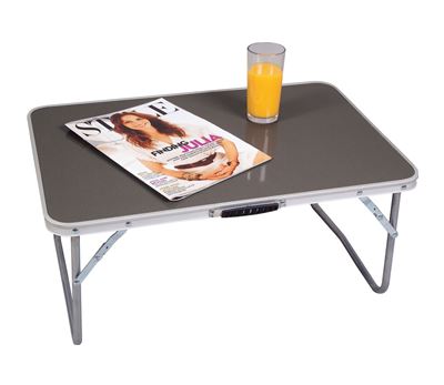 Lavt campingbord Mørk grå 60x40 cm