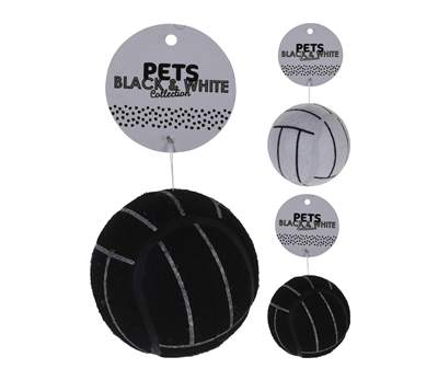 Hundeleke tennisball 7,5 cm Svart & hvit