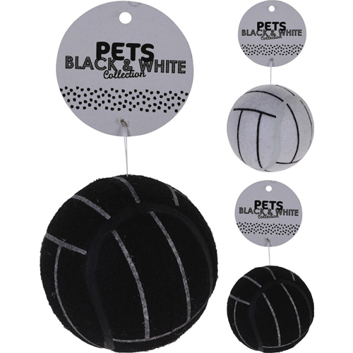 Hundeleke tennisball 7,5 cm Svart &amp; hvit