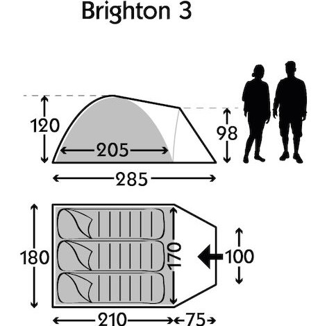 Brighton 3 Campingtelt Gr&#229;