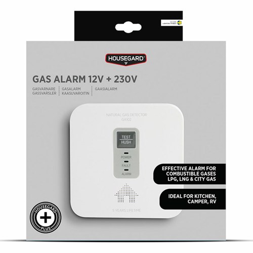 Alarm gass GA102 12V + 230V Housegard