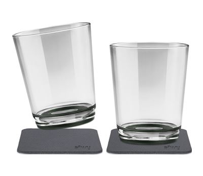 Magnetisk glass - Drikkeglass 25 cl. klar grå pk a 2 stk