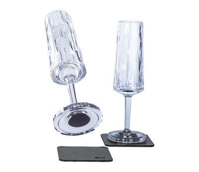 Magnetisk glass - Champagneglass m/stett High Tech 15 cl pk a 2 stk
