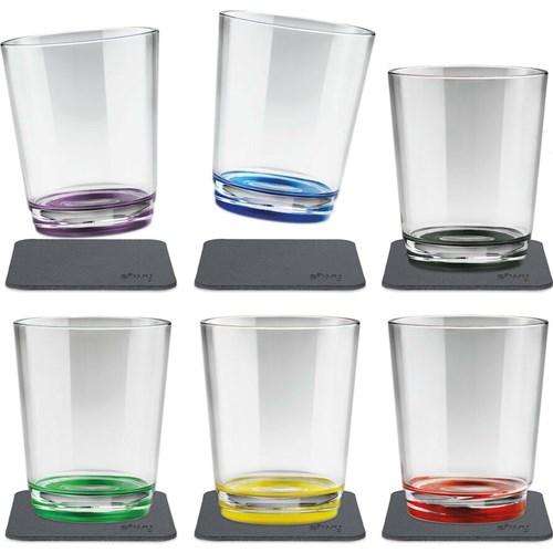 Magnetisk glass - Drikkeglass 25 cl. ass. farge pk a 6 stk