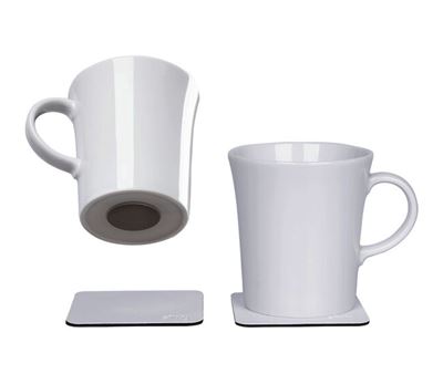 Magnetisk kaffekrus - Porselen 27 cl m/hvite magnetpads pk a 2 stk