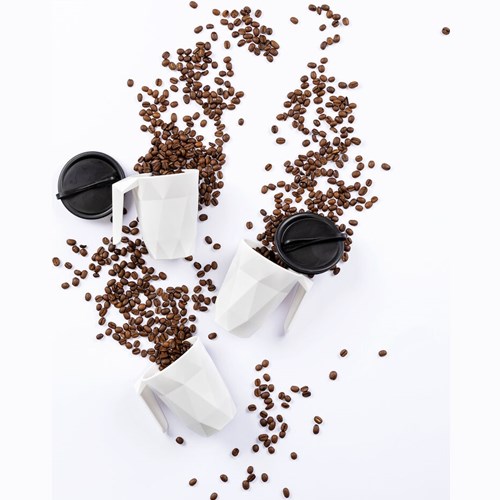 Magnetisk kaffekrus m/lokk - High-Tech 35 cl hvit