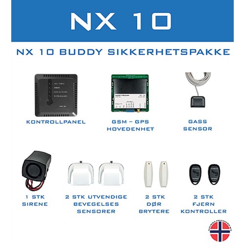 NX-10 Stor alarmpakke Sort, Hvit sensor