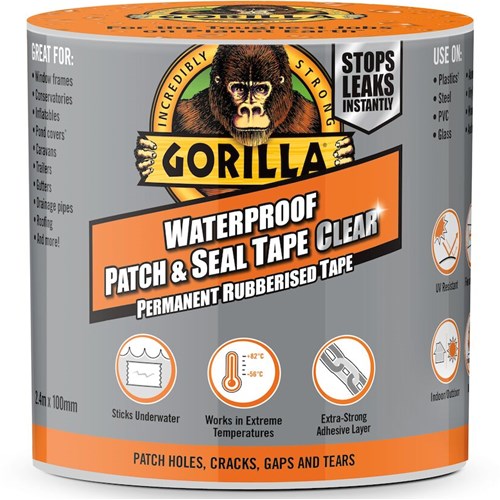 Gorilla Tape Waterproof Patch &amp; Seal Clear 240 x 10 cm