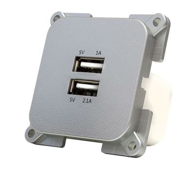 USB-kontakt 12 V Sølv