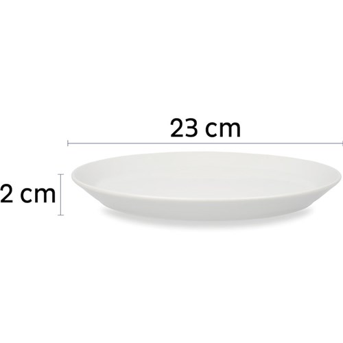 Magnetisk tallerken - Porselen &#216; 23 cm hvit 2 stk