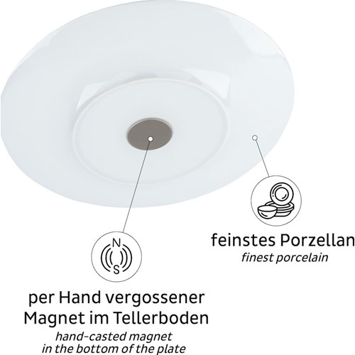 Magnetisk frokosttallerken - Porselen &#216; 22,5 cm aprikos 2 stk
